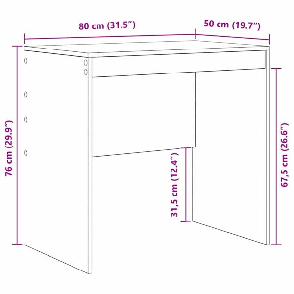 Schreibtisch Geräucherte Eiche 80x50x76 cm Ingenieure Holz