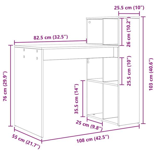 Schreibtisch Altes Holz Holzwerkstoff Standard Stauraum