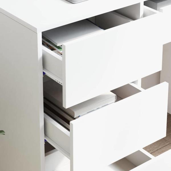 Weißer Schreibtisch Weiß MDF Mittel Stauraum Rechteckig