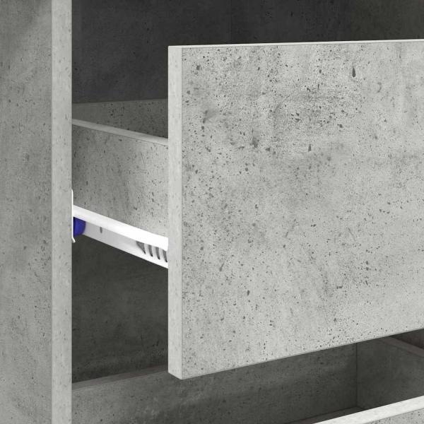 Grauer Schreibtisch Beton grau Beton Standard Stauraum