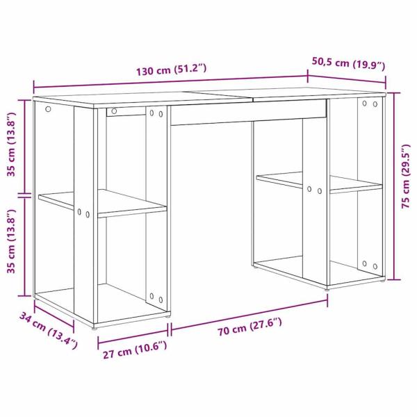 Artisan-Eiche Schreibtisch Artisan Eiche Holzwerkstoff Standard