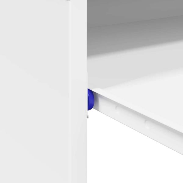 Computertisch Weiß Holzwerkstoff Kompakt Organizer Rechteckig