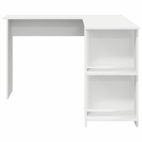 Weißer Eckschreibtisch Weiß Holzwerkstoff Groß Stauraum