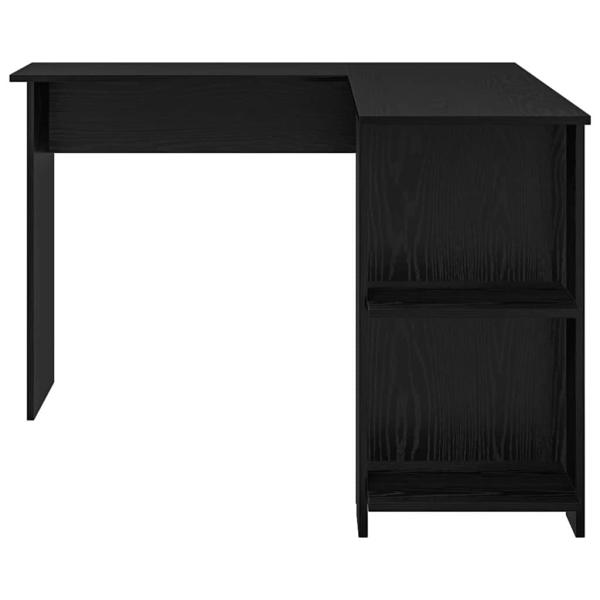 Schwarzer Eichen-Eckschreibtisch Schwarze Eiche MDF Mittel