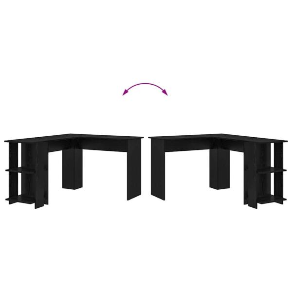 Schwarzer Eichen-Eckschreibtisch Schwarze Eiche MDF Mittel