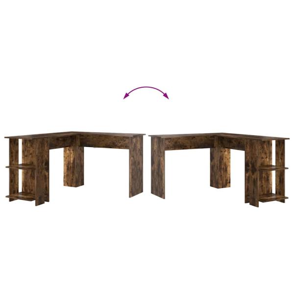 Brauner Eckschreibtisch Geräucherte Eiche Holzwerkstoff