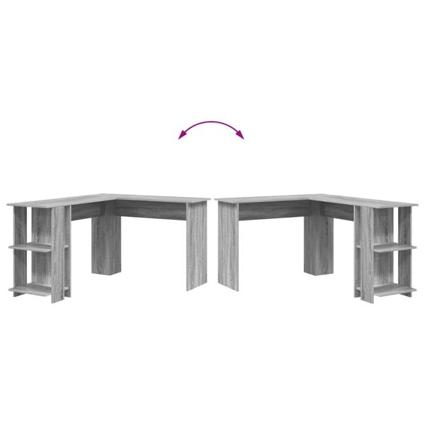 Grauer Eckschreibtisch Grau Sonoma MDF Standard