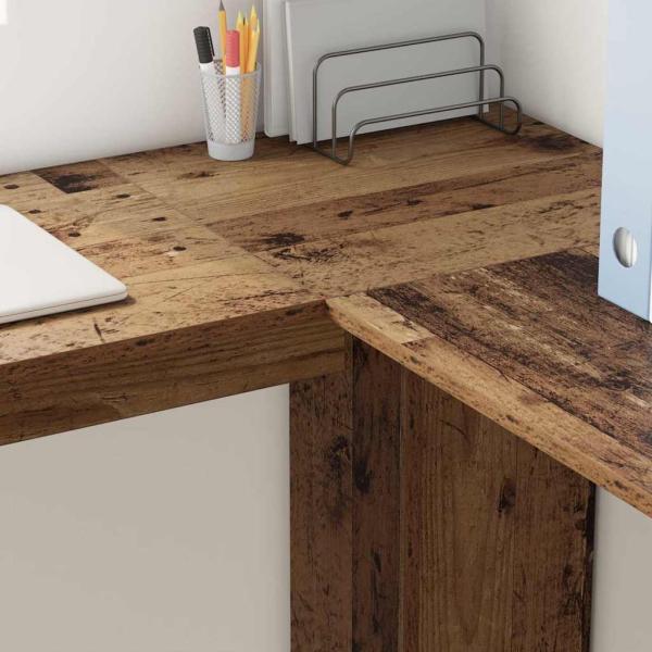 Brauner Eckschreibtisch Alte Holzoptik MDF Mittel