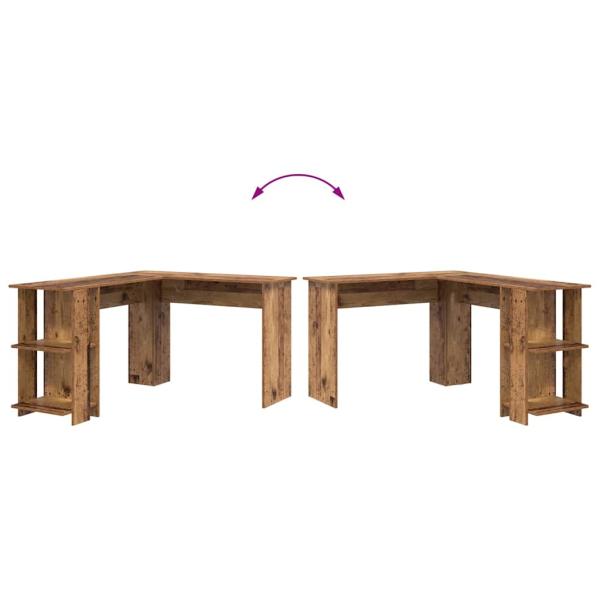 Brauner Eckschreibtisch Alte Holzoptik MDF Mittel