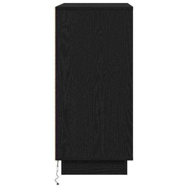 LED Sideboard Schwarz Eiche 71x34,5x75 cm Holzwerkstoff