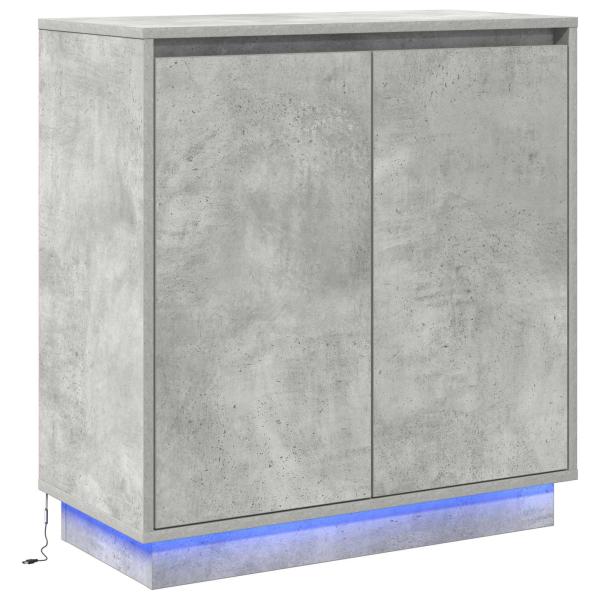 LED Sideboard Betongrau 71x34,5x75 cm Holzwerkstoff