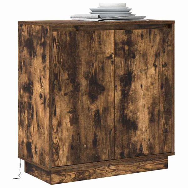 LED Sideboard Räuchereiche 71x34,5x75 cm Holzwerkstoff