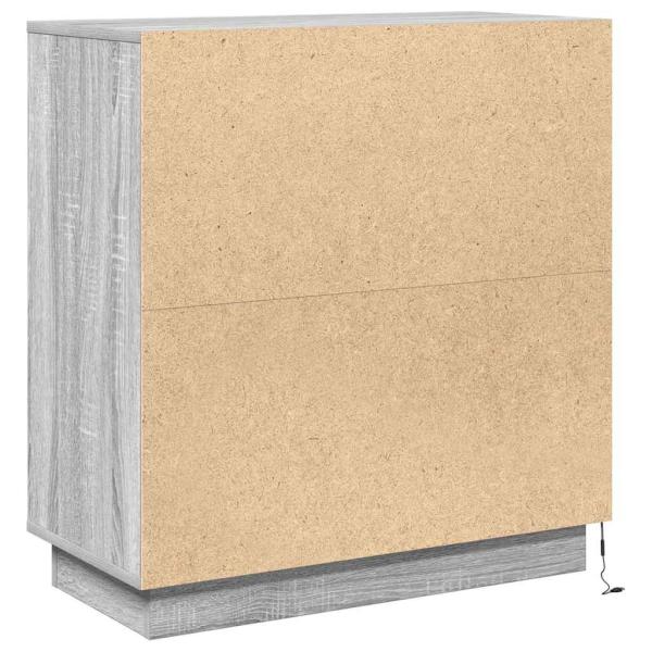 Sideboard mit LED in Grau Sonoma, 71 x 34,5 x 75 cm aus Holzwerkstoff