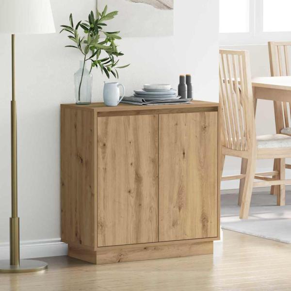 ARDEBO.de - LED Sideboard Artisan Eiche 71x34,5x75 cm Holzwerkstoff