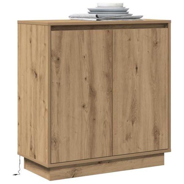 LED Sideboard Artisan Eiche 71x34,5x75 cm Holzwerkstoff