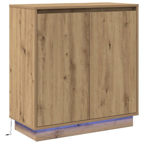 LED Sideboard Artisan Eiche 71x34,5x75 cm Holzwerkstoff