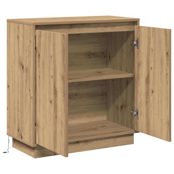 LED Sideboard Artisan Eiche 71x34,5x75 cm Holzwerkstoff