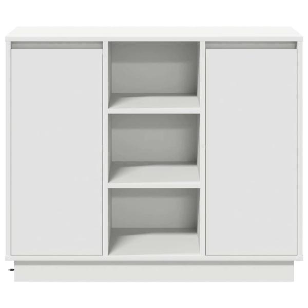 Sideboard mit LED Weiß 90x32x75 cm aus Holzwerkstoff