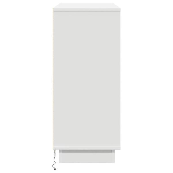 Sideboard mit LED Weiß 90x32x75 cm aus Holzwerkstoff