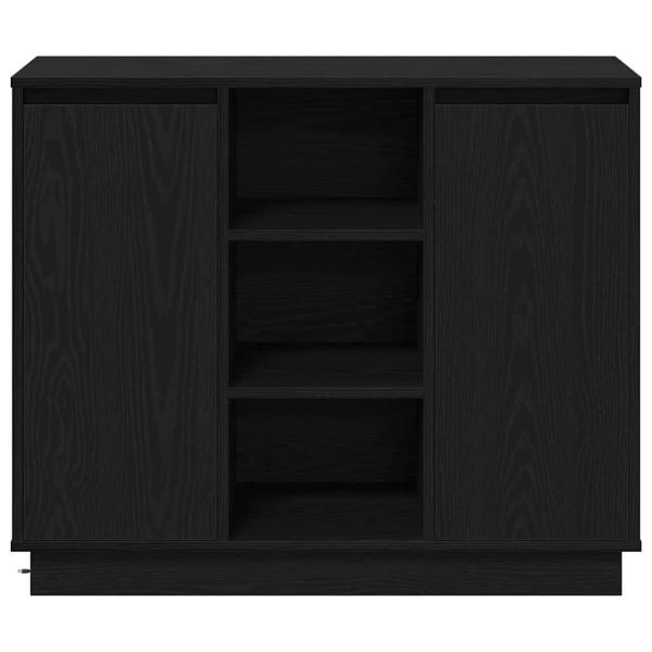 Sideboard mit LED Schwarz Eiche 90x32x75 cm Holzwerkstoff