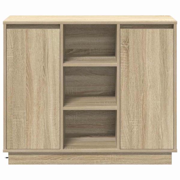 Sideboard mit LED Sonoma Eiche 90x32x75 cm aus Holzwerkstoff