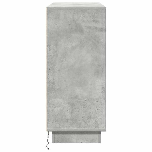 Sideboard mit LED in Beton Grau 90x32x75 cm aus Holzwerkstoff