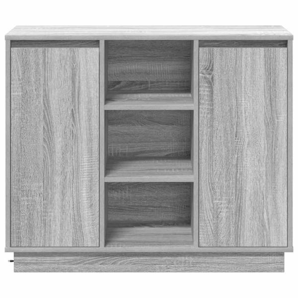 Sideboard mit LED Grau Sonoma 90x32x75 cm Holzwerkstoff