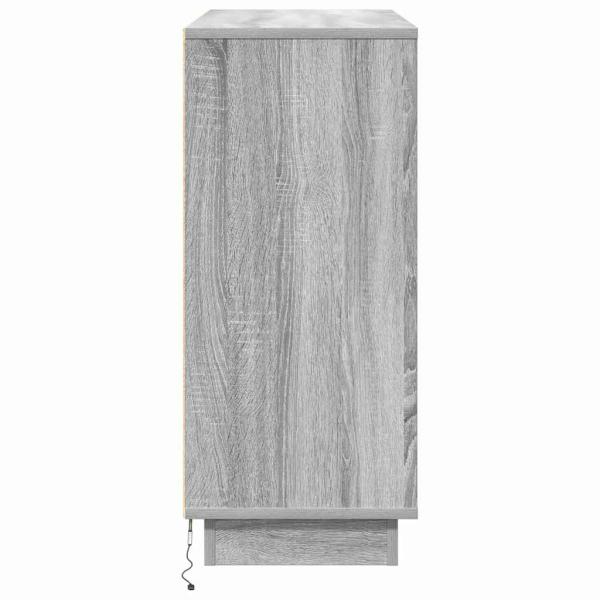 Sideboard mit LED Grau Sonoma 90x32x75 cm Holzwerkstoff