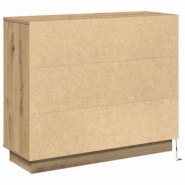Sideboard mit LED Artisan Eiche 90x32x75 cm Holzwerkstoff