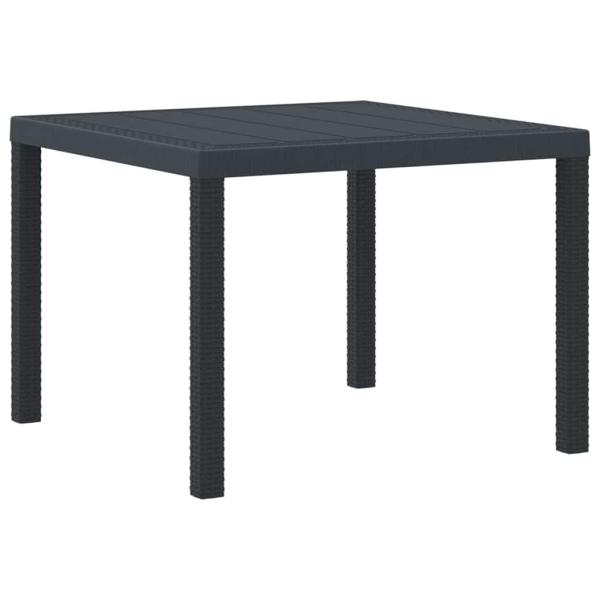 Gartentisch Anthrazit 100x100x73 cm Poly Rattan