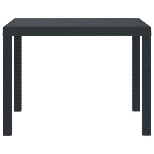 Gartentisch Anthrazit 100x100x73 cm Poly Rattan