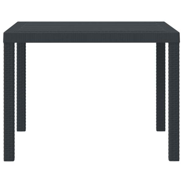 Gartentisch Anthrazit 100x100x73 cm Poly Rattan