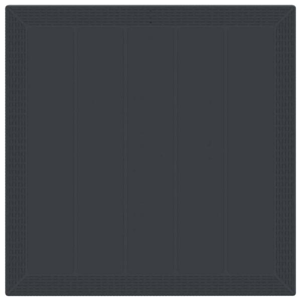 Gartentisch Anthrazit 100x100x73 cm Poly Rattan