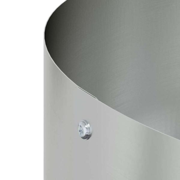 Grauer Metall Pflanzenkübel Galvanisiert Groß Rund Industriell