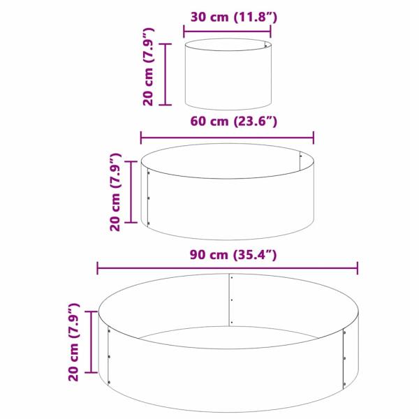 Metallpflanzgefäß Stahl/olivgrün Ø 90 cm Modular Rund