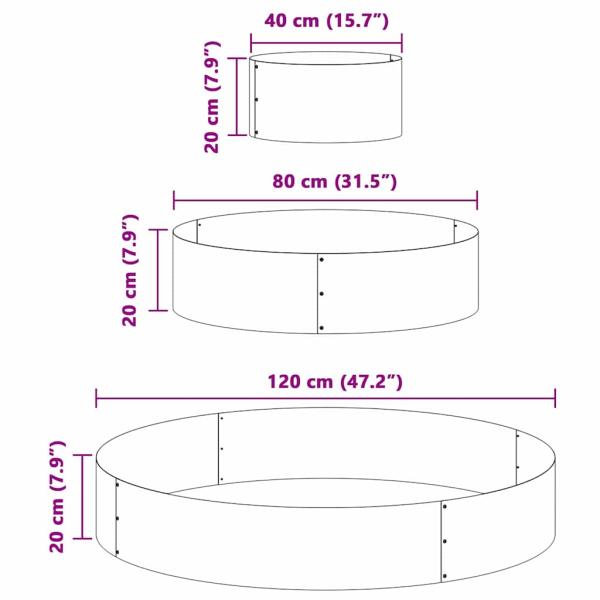 Metallpflanzgefäß Stahl/weiß Pulverbeschichteter Stahl Groß