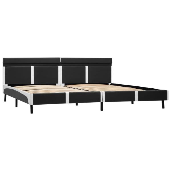 Bettgestell mit LED Grau Kunstleder 180x200 cm