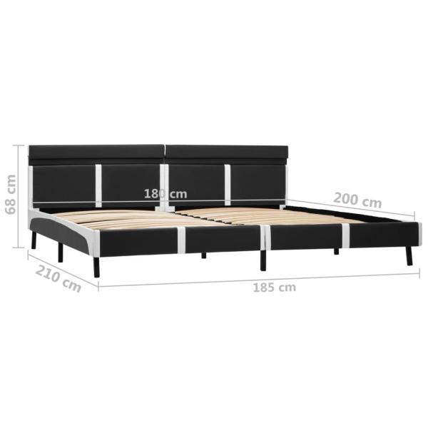 Bettgestell mit LED Grau Kunstleder 180x200 cm