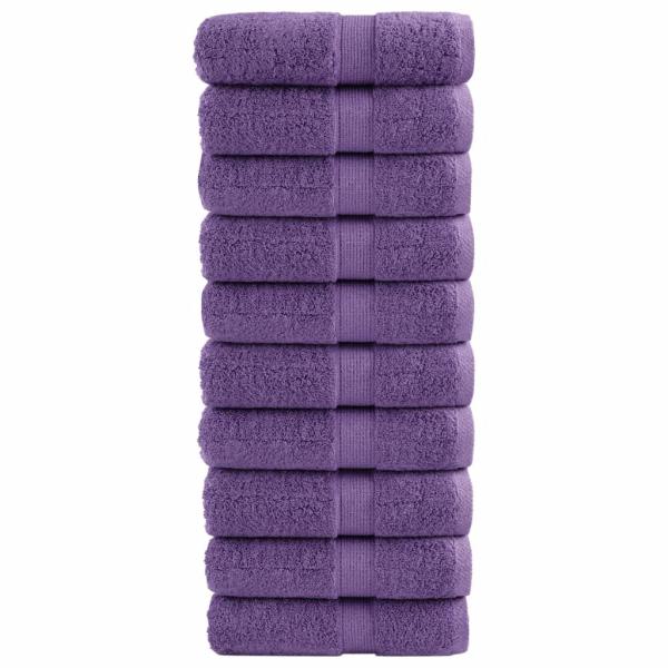 ARDEBO.de - Premium-Gästetücher SOLUND 10 Stk. Lila 30x50 cm 600 g/m²