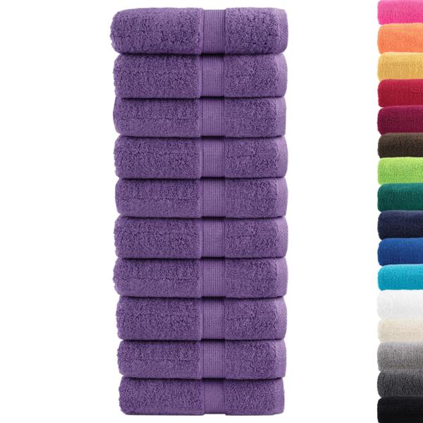 Premium-Gästetücher SOLUND 10 Stk. Lila 30x50 cm 600 g/m²