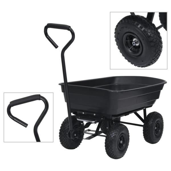 ARDEBO.de - Garten-Kippwagen 300 kg 75 L Schwarz