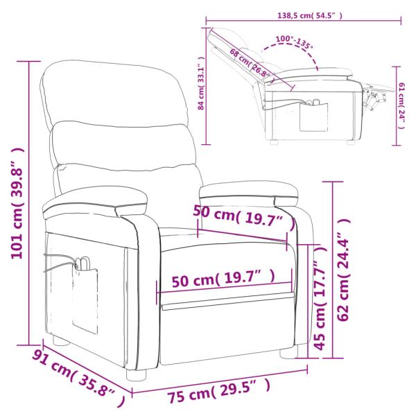 Massagesessel Elektrisch Creme Stoff