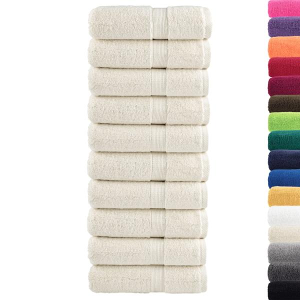 Premium-Gästetücher SOLUND 10 Stk. Cremeweiß 30x50 cm 600 g/m²