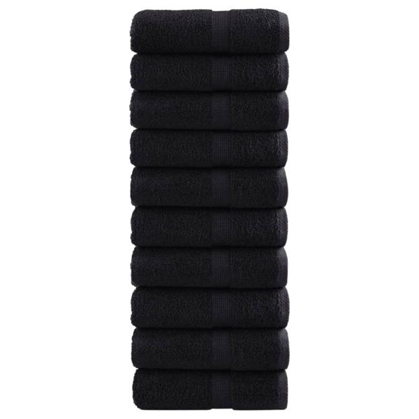 Premium-Gästetücher SOLUND 10 Stk. Schwarz 30x50 cm 600 g/m²