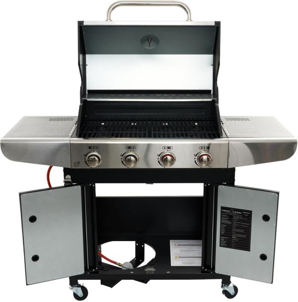 ProfiCook PC-GG 1311 Gasgrill, 4 Heizzonen, 67 x 43 cm große Grillfläche, Edelstahl (501311)