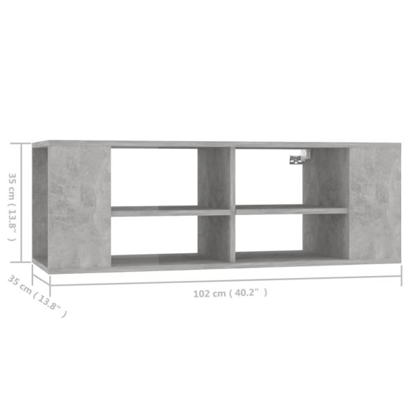 TV-Wandschrank Betongrau 102x35x35 cm Holzwerkstoff