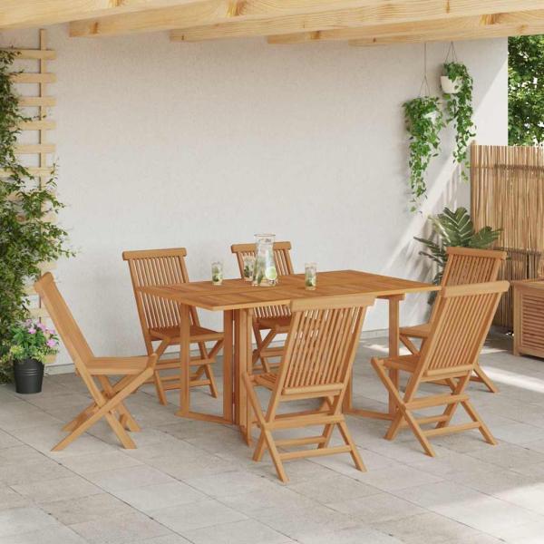 ARDEBO.de - 7-teiliges Garten Essset aus massivem Teakholz