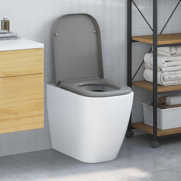 ARDEBO.de - Toilettendeckel mit Schnellverschluss und sanftem Schließen Duroplast Grau