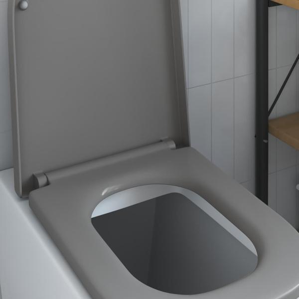 Toilettendeckel mit Schnellverschluss und sanftem Schließen Duroplast Grau