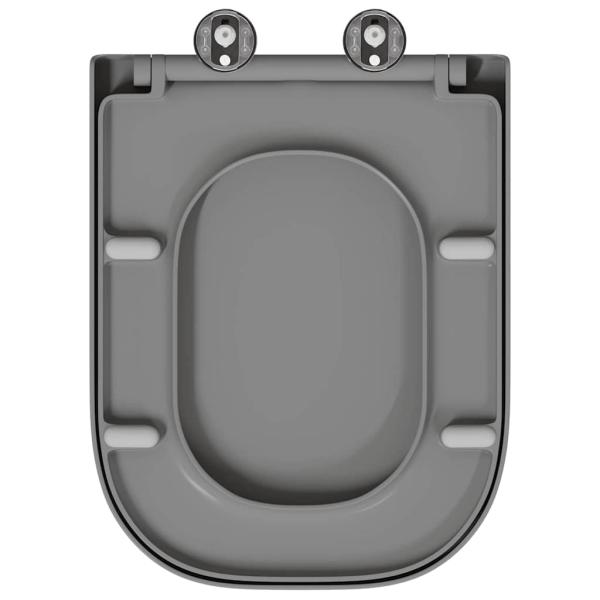 Toilettendeckel mit Schnellverschluss und sanftem Schließen Duroplast Grau